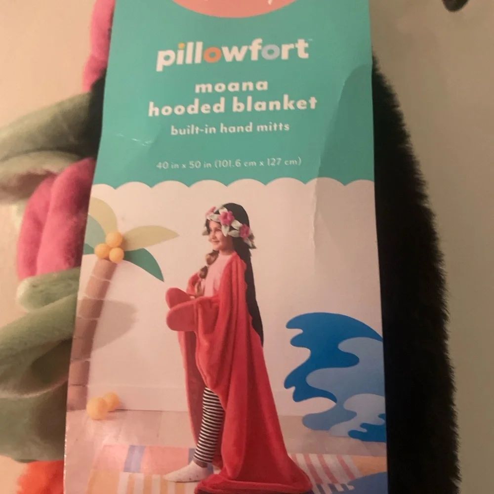 Disney Moana Hooded Blanket Pillowfort NWT Kids Robe/ Throw - Picture 13 of 14